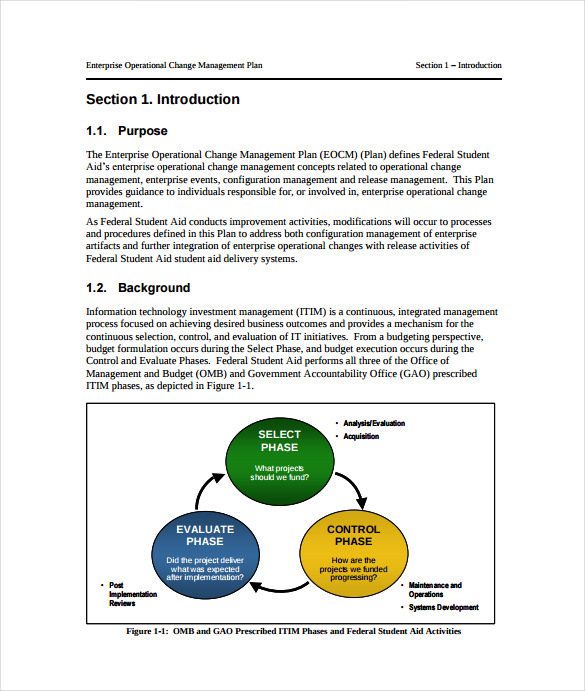 Enterprise Operational Change Management Plan Example