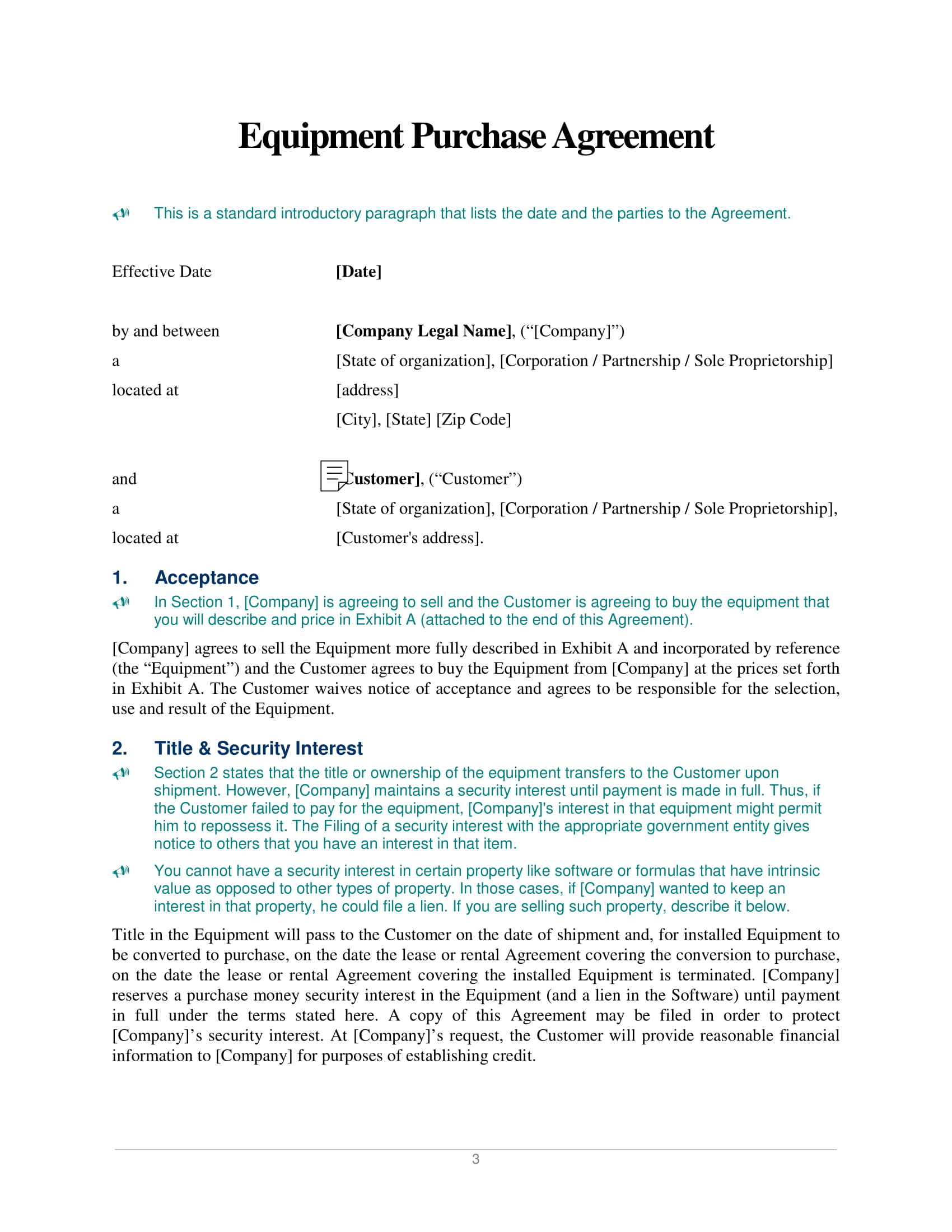 purchase pdf contract Equipment   Examples 10 Agreement PDF  Examples Purchase