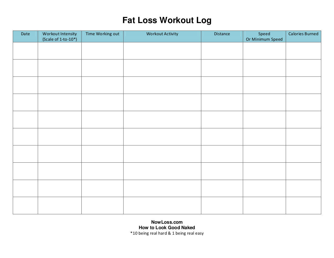 Workout Log 8 Examples Format Pdf Examples