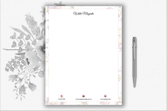 Floral Design Personal Letterhead Example