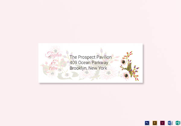 Floral Wedding Address Labels Card Example