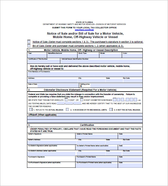 florida state sales invoice template example