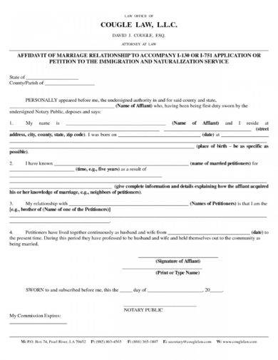formal affidavit of marriage example1