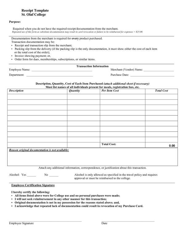 formal delivery slip template example1