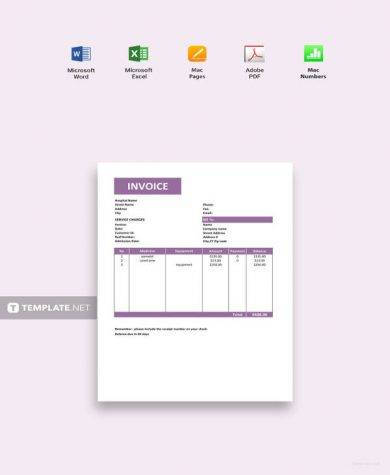 free medical service invoice template