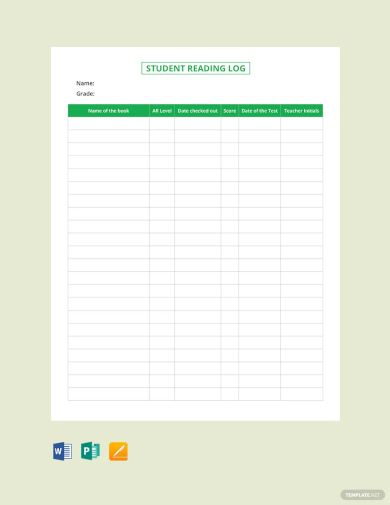 free simple reading log template