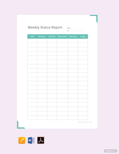Free Simple Weekly Status Report Template
