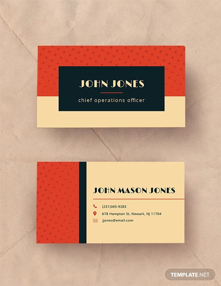 free vintage business card template