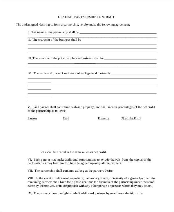 General Partnership Agreement Example2