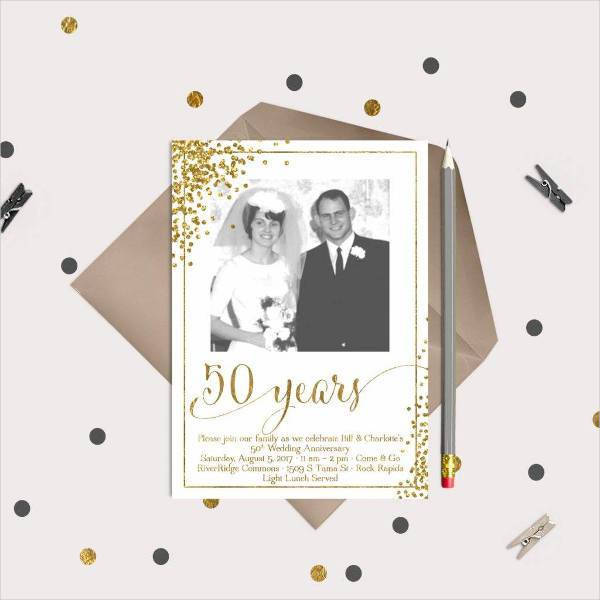  50th Wedding Anniversary Announcement Examples Printable Templates