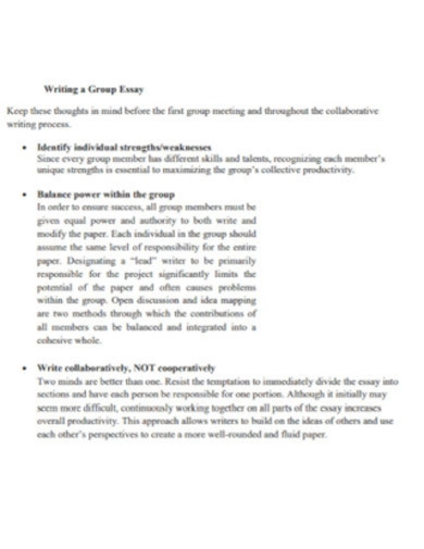 group essay writings