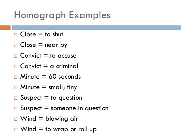 homographs and their meanings