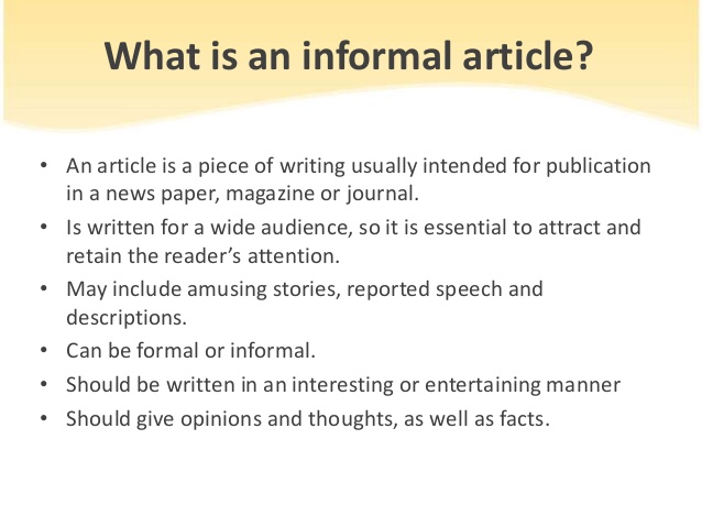 how to write an informal article
