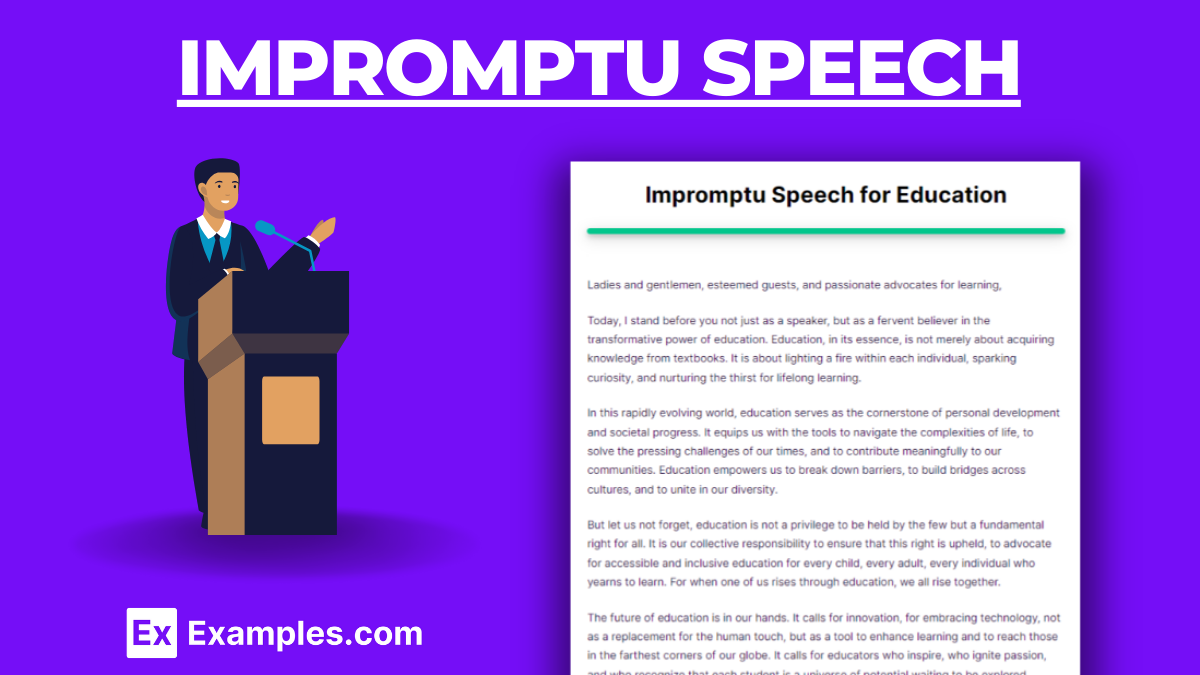 what is impromptu speech examples