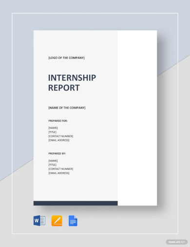 internship report sample template