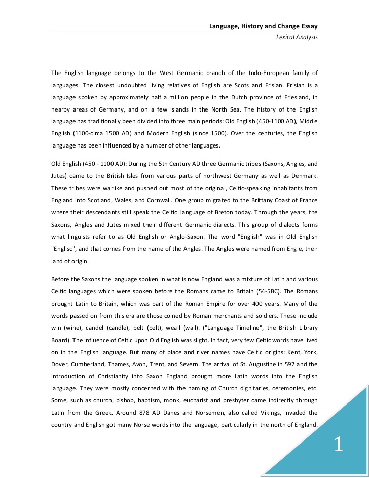 Language History and Change Essay