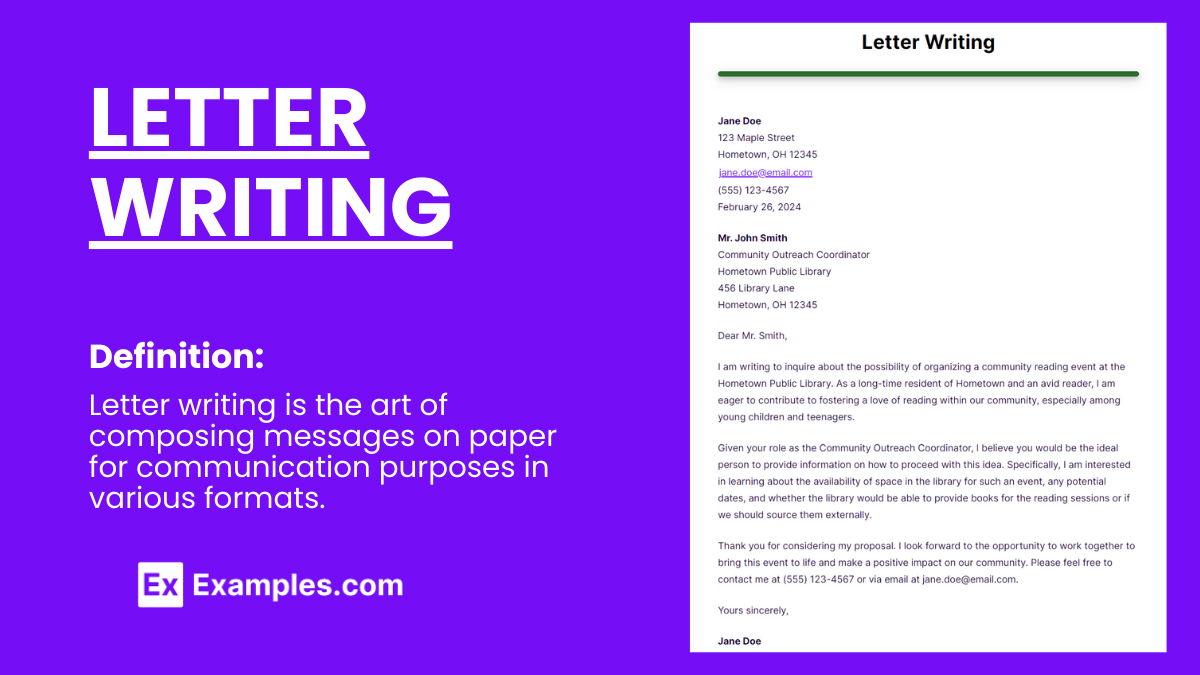 examples of essay letter writing