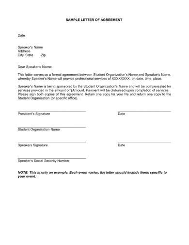 payment agreement letter Letter  PDF, Examples DOC for  16 Payment Agreement