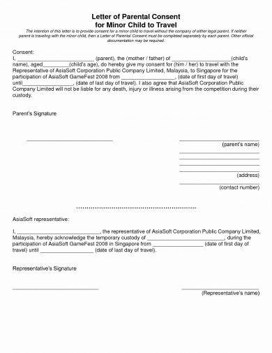 17 Authorization Letter For A Child To Travel Examples Pdf