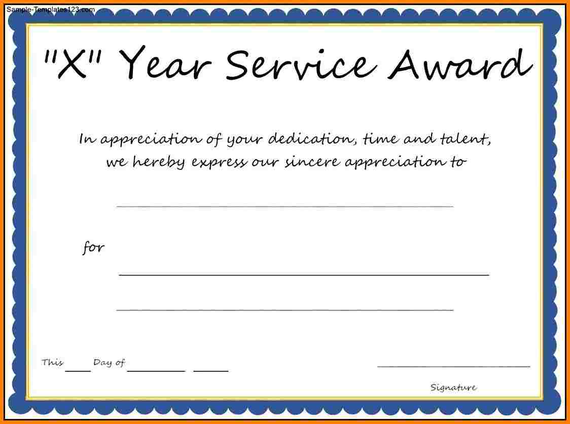 Loyalty Award Certificate Template Example