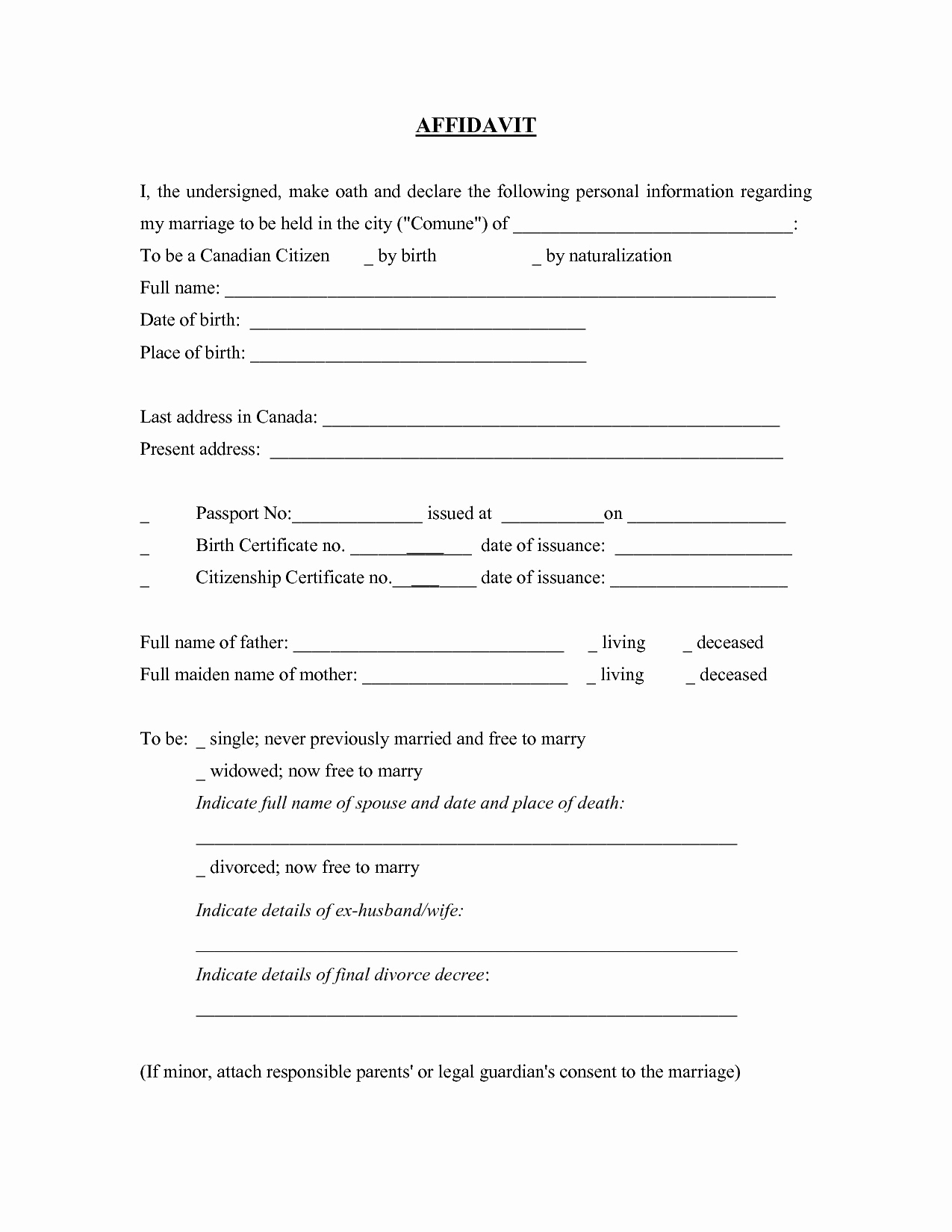 Affidavit Of Birth 9 Examples Format Pdf 6637