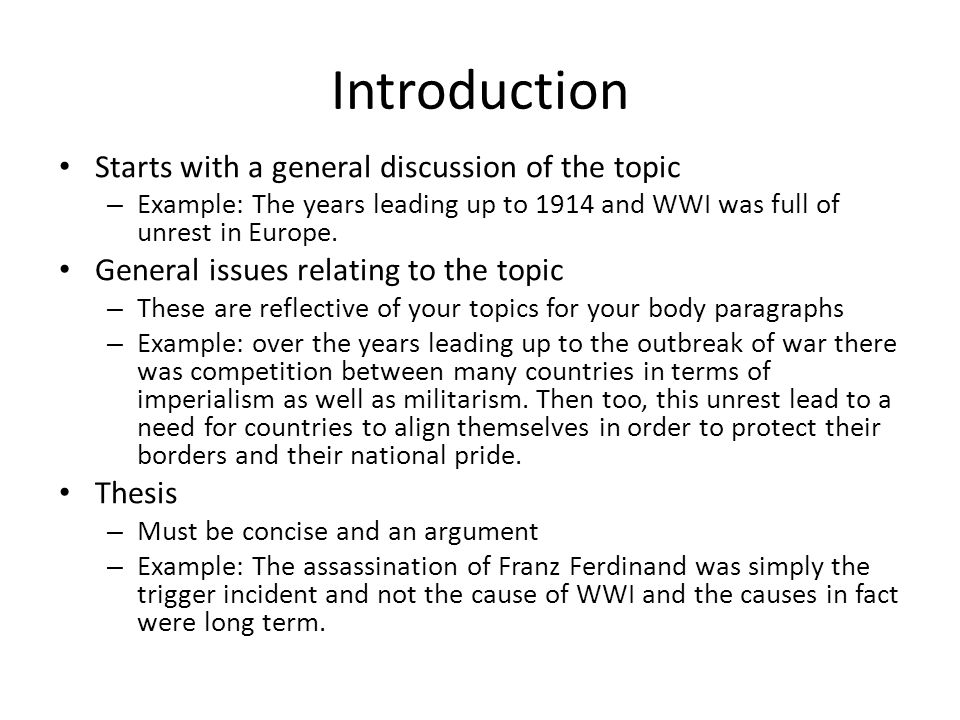 how to write an introduction for history paper