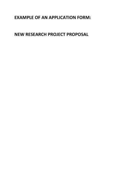 new research project proposal example