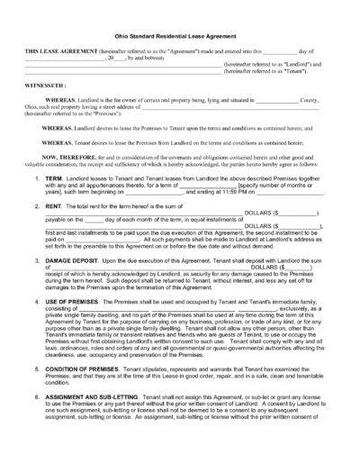 ohio standard lease residential agreement1
