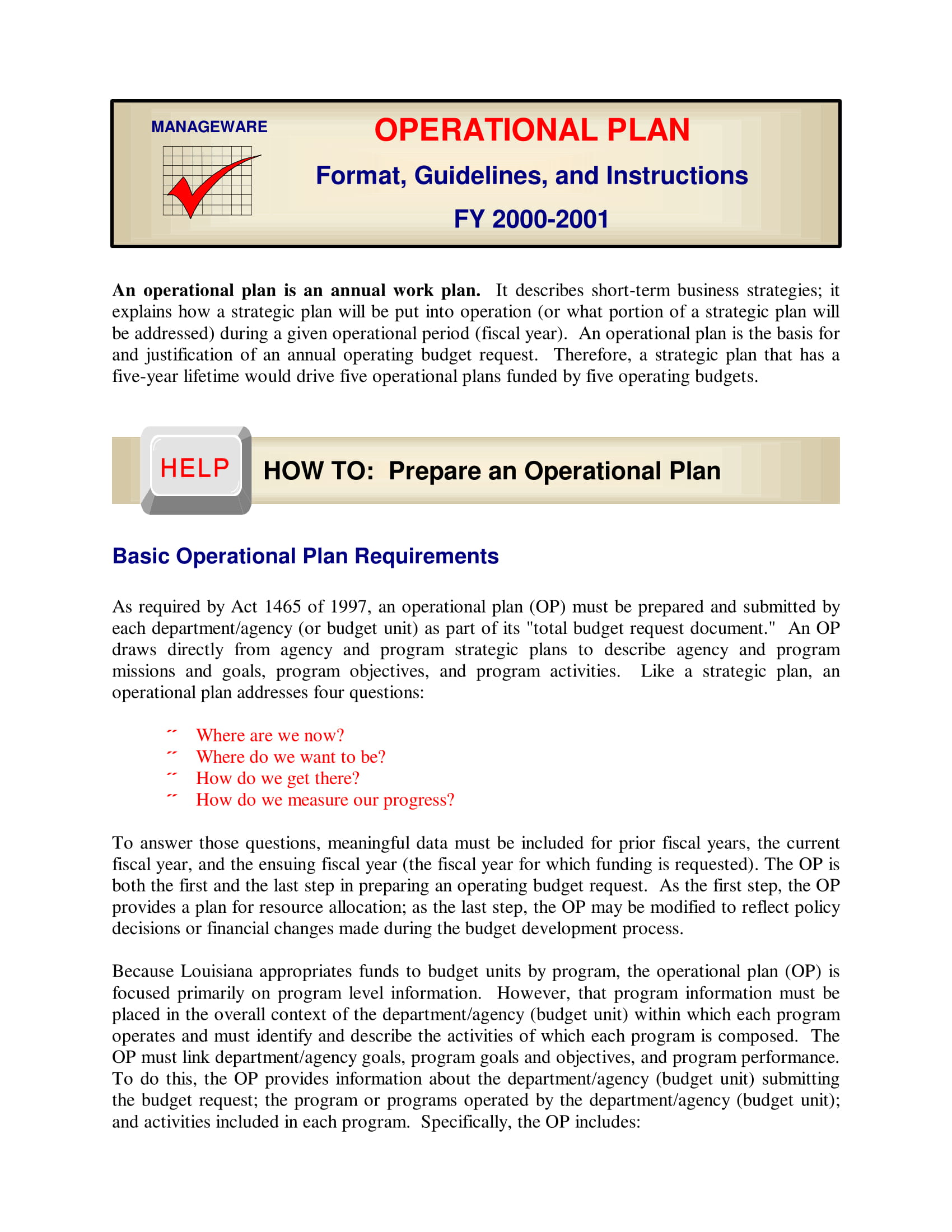 operational business plan examples