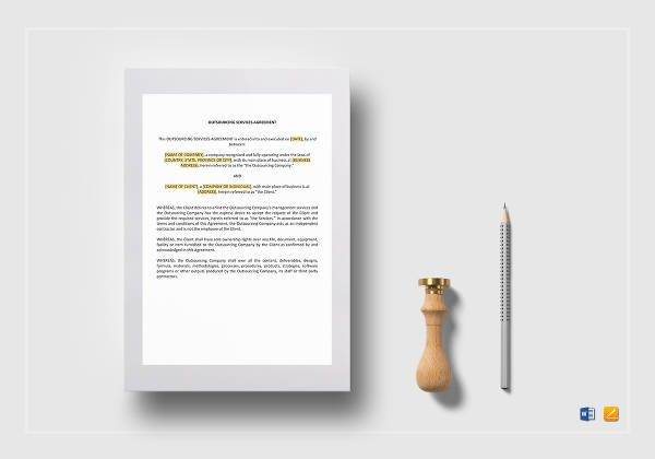 outsourcing services agreement example1