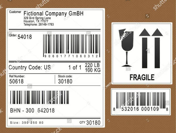 International Shipping Label Template