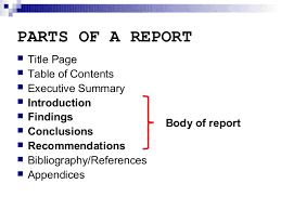 parts of a report presentation