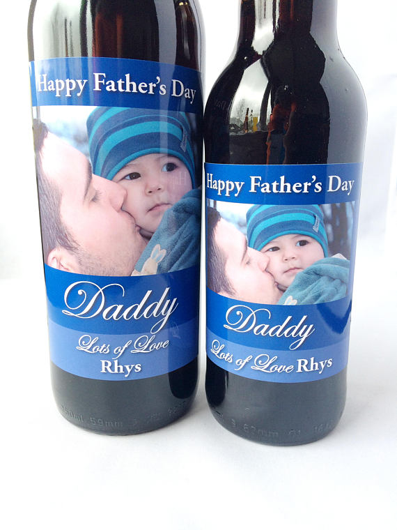 personalised photo beer bottle label example