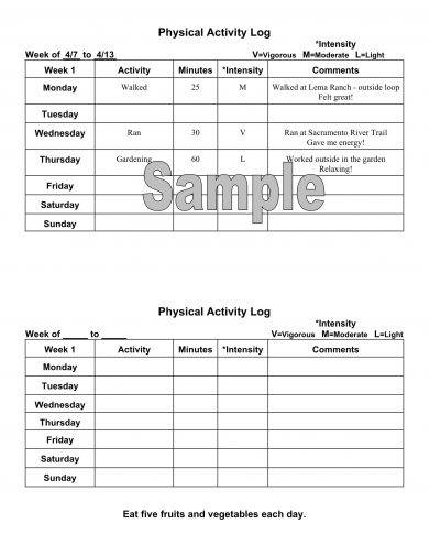 physical activity log example1