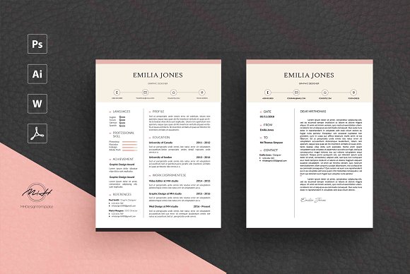 pink personal letterhead example