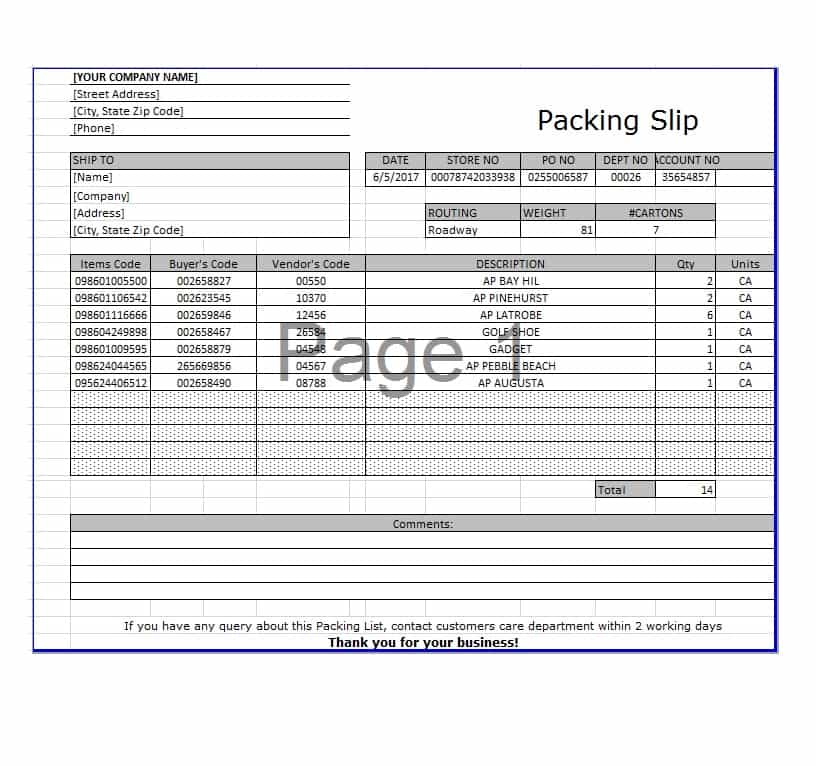 Excel Packing Slip Template from images.examples.com
