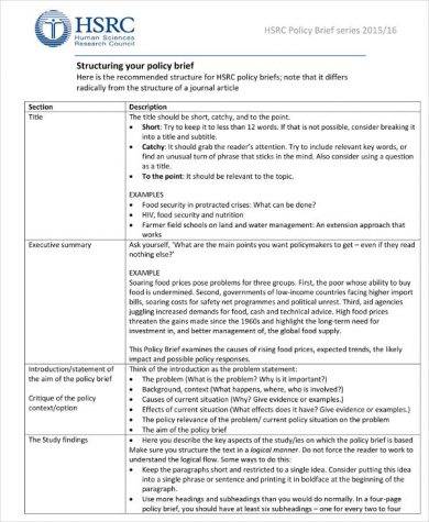 14 Policy Brief Templates And Examples Pdf Doc Examples