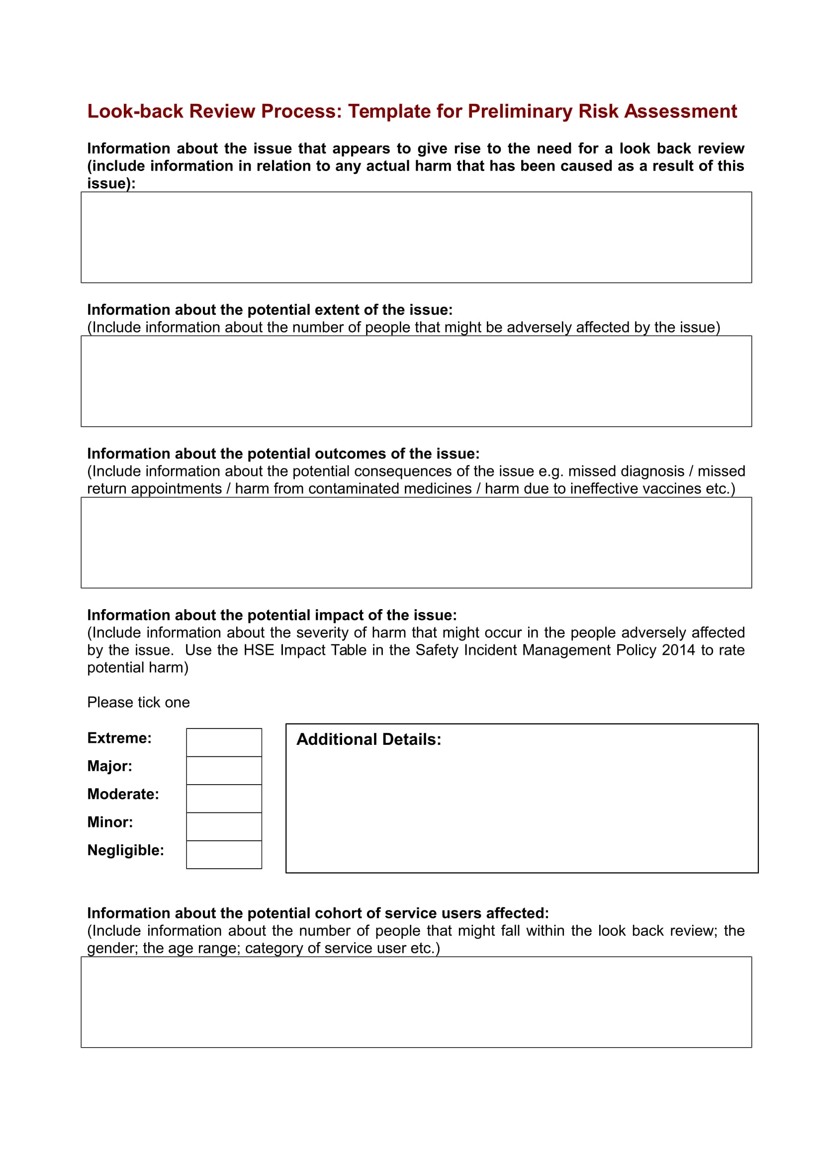 preliminary risk assessment template example 1