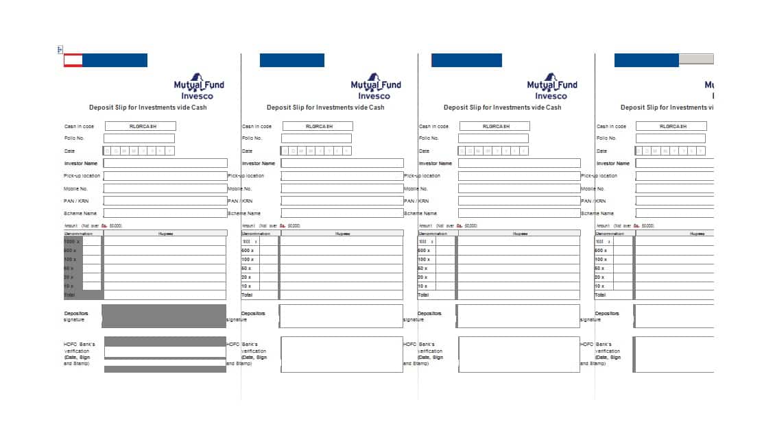 Professional Deposit Slip Example