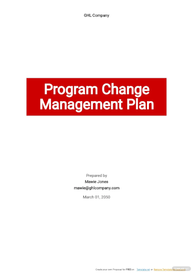 Program Change Management Plan Template