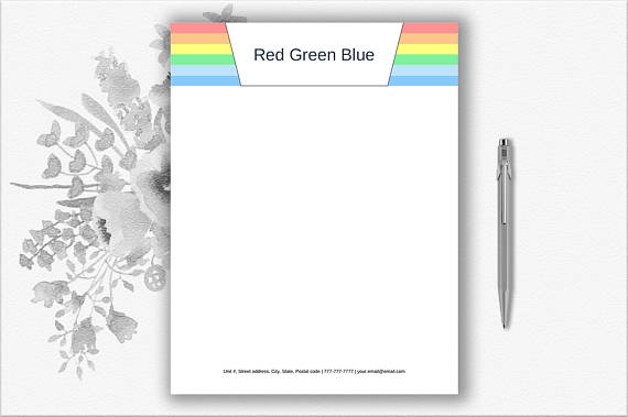 Rainbow Personal Letterhead Example