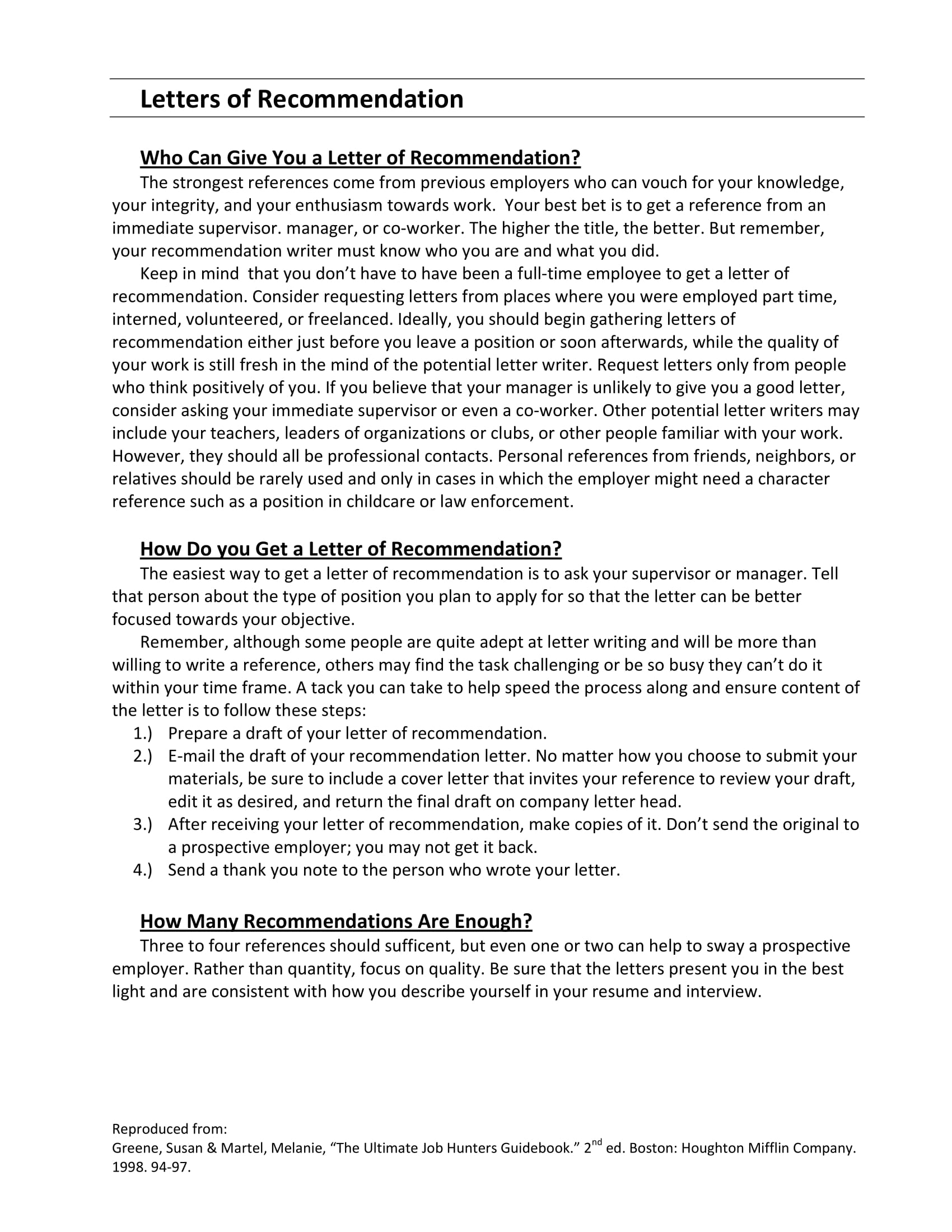reference or recommendation letter from a previous employer writing guides and example 1