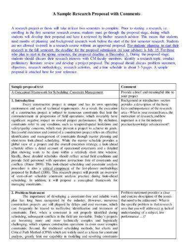 Research Proposal With Comments Example