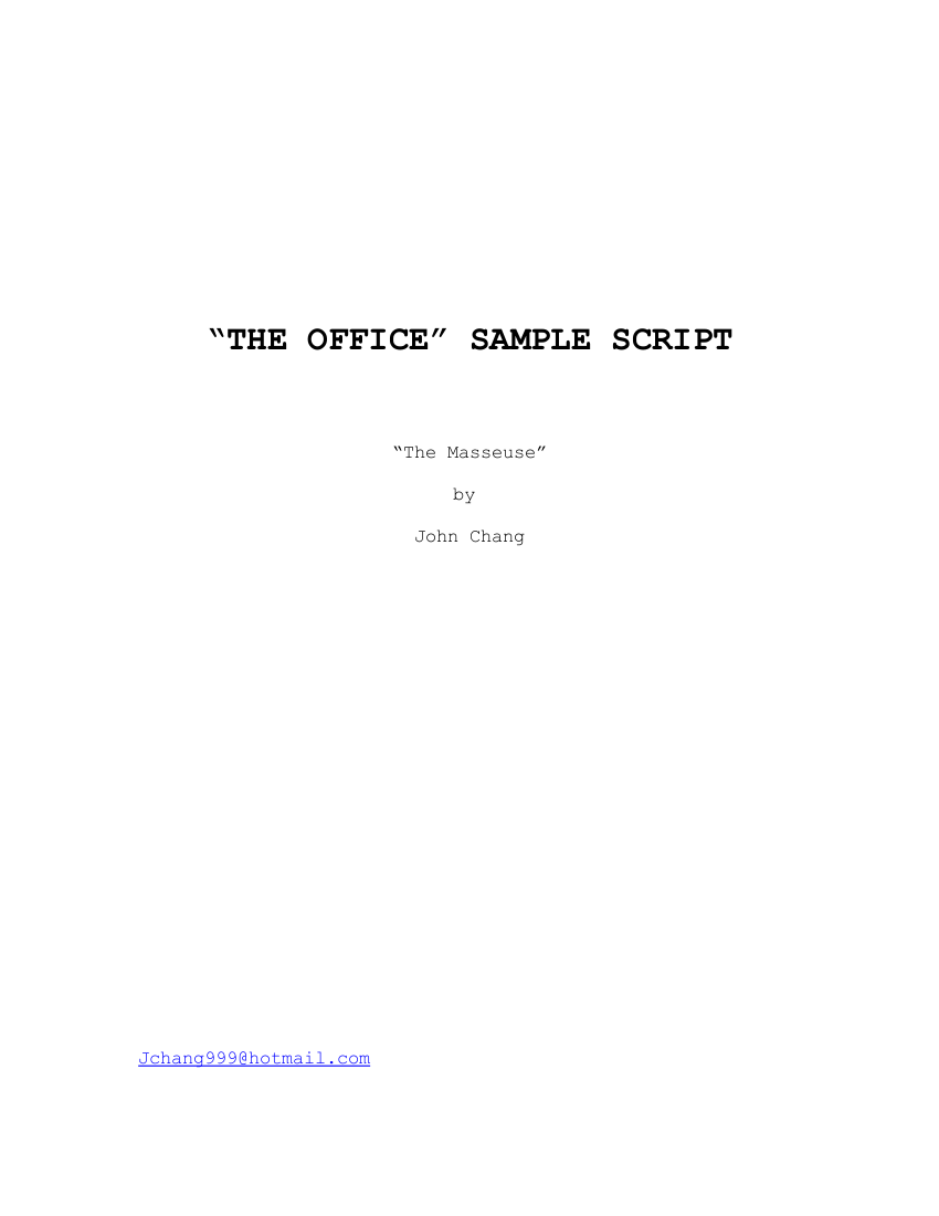Sample Script Writing Example