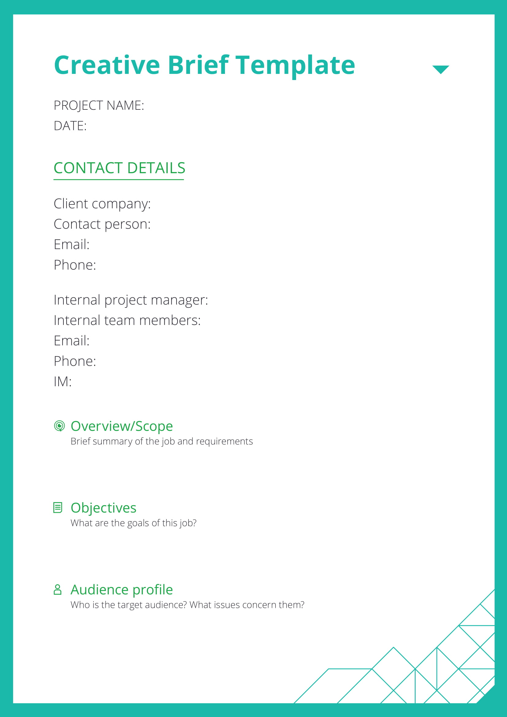 Marketing Brief Template Free