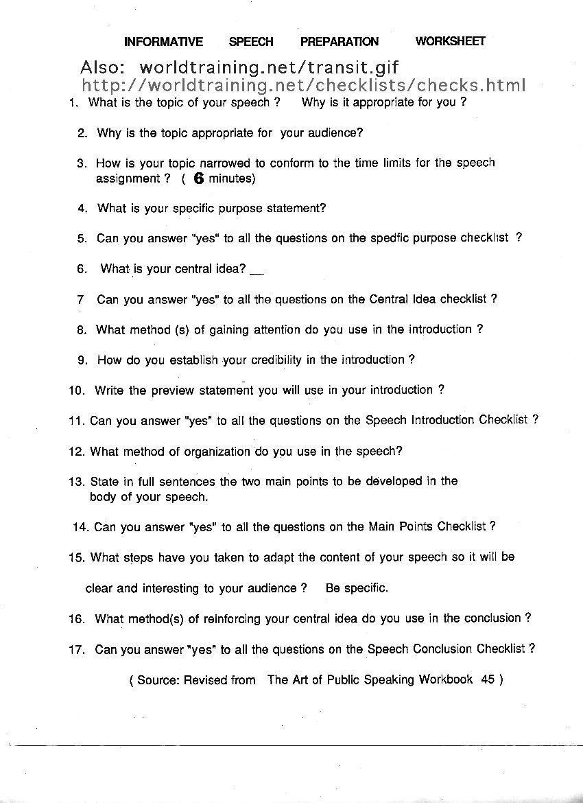 extemporaneous speech outline example