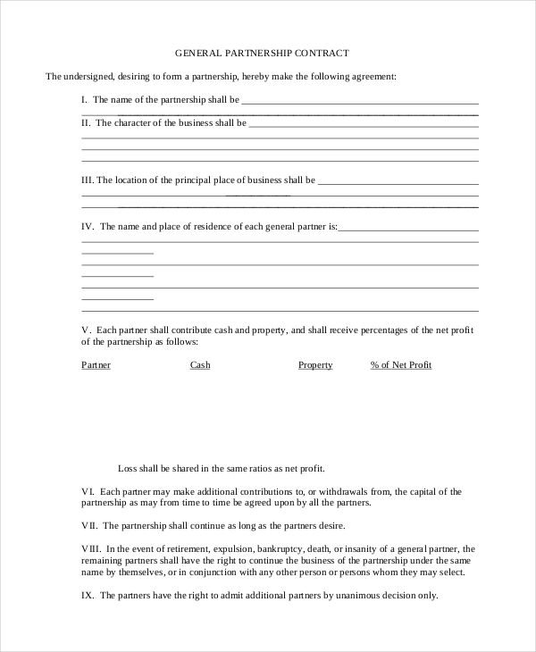 18 General Partnership Agreement Samples And Examples Pdf Word Examples