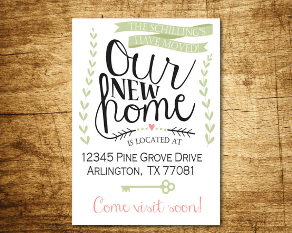 simple moving announcement card