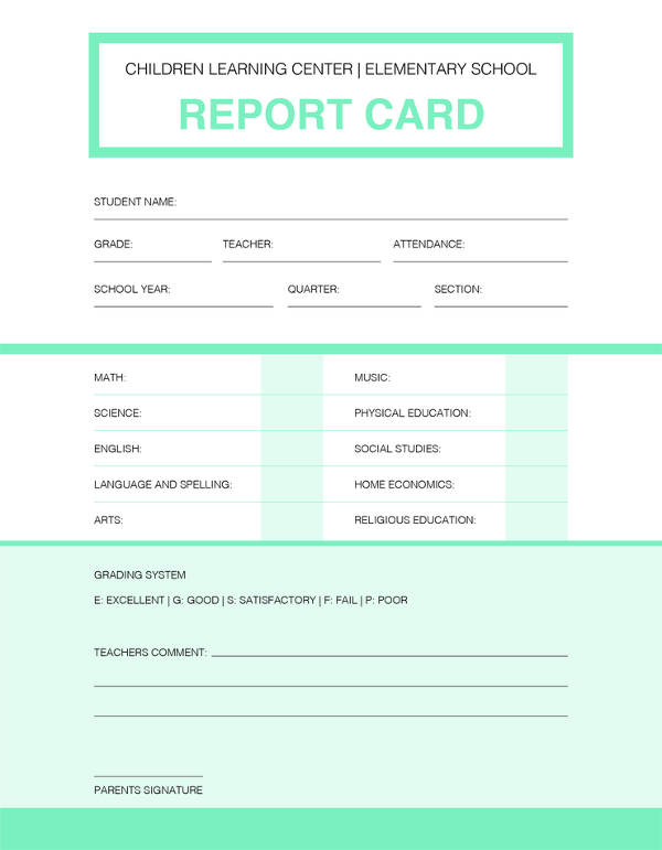 11 Report Card Designs And Examples Psd Ai Examples