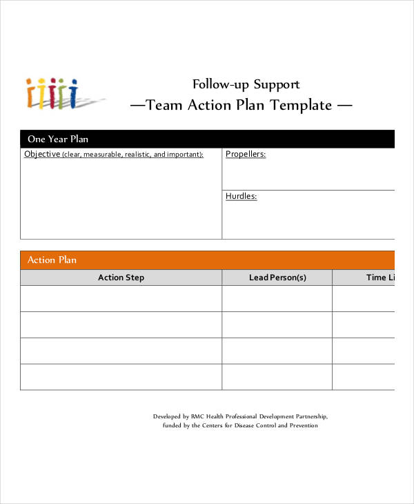 simple team action plan example